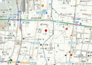 大阪市東成区中道、中古一戸建ての地図画像です