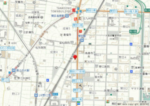 大阪市城東区成育、マンションの地図画像です