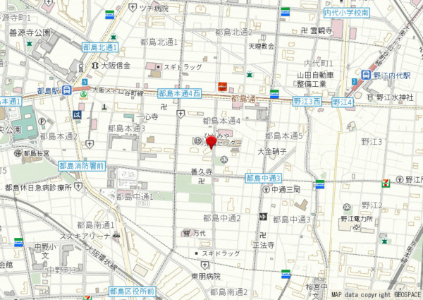 大阪市都島区都島本通、マンションの地図画像です