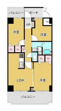 大阪市城東区鴫野西、マンションの間取り画像です