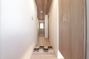 大阪市鶴見区鶴見、マンションの玄関画像です