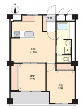 大阪市城東区野江、マンションの間取り画像です