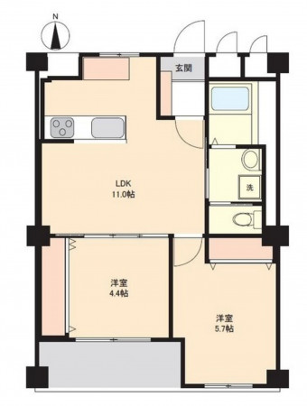 大阪市城東区野江、マンションの間取り画像です