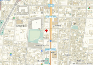 大阪市城東区中央、マンションの地図画像です