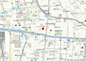 大阪市城東区鴫野西、中古一戸建ての地図画像です