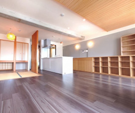 大阪市城東区鴫野西、マンションの居間画像です