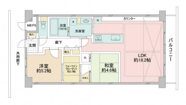 大阪市城東区鴫野西、マンションの間取り画像です