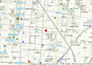 大阪市都島区内代町、マンションの地図画像です