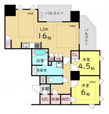 大阪市都島区内代町、マンションの間取り画像です