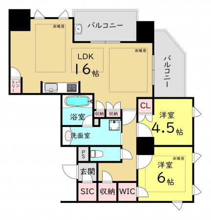 大阪市都島区内代町、マンションの間取り画像です
