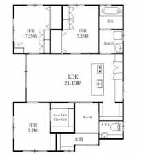 宮崎市月見ケ丘、中古一戸建ての間取り画像です