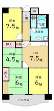 大阪市都島区友渕町、マンションの間取り画像です