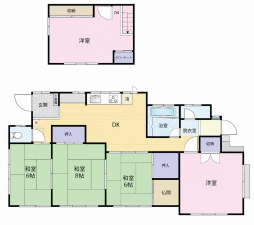 宮崎市吉村町、中古一戸建ての間取り画像です