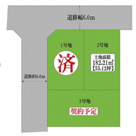 宮崎市学園木花台桜、土地の間取り画像です