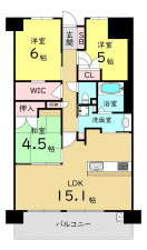 大阪市城東区天王田、マンションの間取り画像です