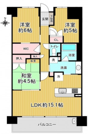 大阪市城東区天王田、マンションの間取り画像です