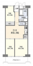 大阪市城東区今福東、マンションの間取り画像です