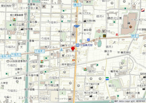 大阪市城東区今福東、マンションの地図画像です