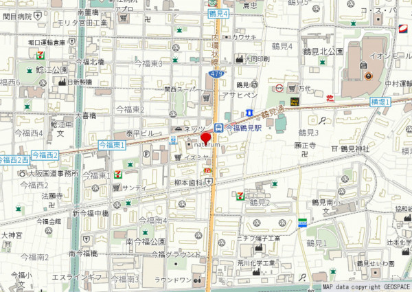 大阪市城東区今福東、マンションの地図画像です