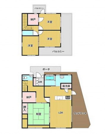 宮崎市下北方町、中古一戸建ての間取り画像です