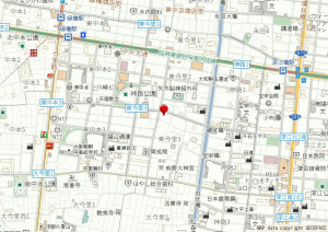 大阪市東成区東今里、中古一戸建ての地図画像です