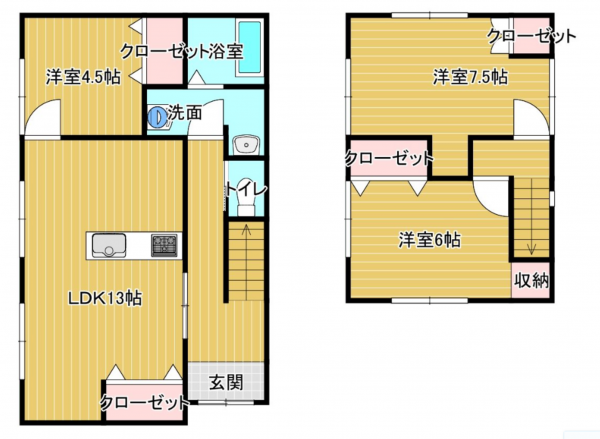 宮崎市佐土原町下田島、中古一戸建ての間取り画像です