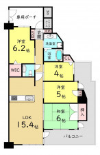 大阪市旭区新森、マンションの間取り画像です