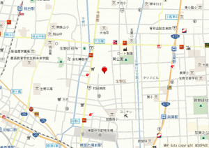 大阪市生野区田島、新築一戸建ての地図画像です