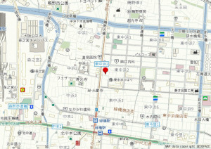 大阪市城東区東中浜、中古一戸建ての地図画像です