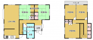 宮崎市清武町今泉、中古一戸建ての間取り画像です