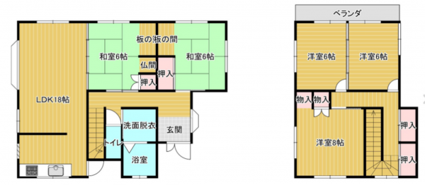 宮崎市清武町今泉、中古一戸建ての間取り画像です