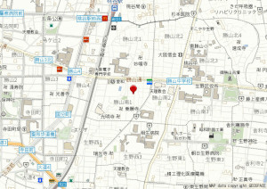 大阪市生野区勝山南、中古一戸建ての地図画像です