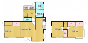 宮崎市清武町今泉、中古一戸建ての間取り画像です