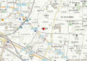 大阪市生野区生野西、中古一戸建ての地図画像です