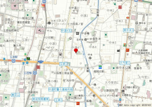 大阪市東成区中道、中古一戸建ての地図画像です