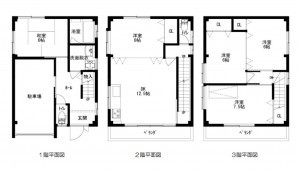 大阪市旭区新森、中古一戸建ての間取り画像です