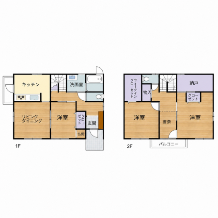 宮崎市吉村町、中古一戸建ての間取り画像です