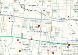 大阪市城東区東中浜、マンションの地図画像です