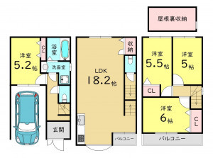 大阪市東成区東今里、中古一戸建ての間取り画像です