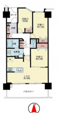 大阪市城東区東中浜、マンションの間取り画像です
