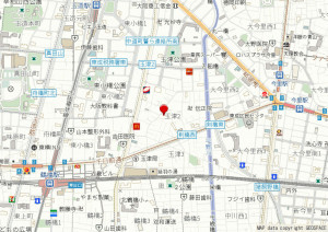 大阪市東成区玉津、中古一戸建ての地図画像です