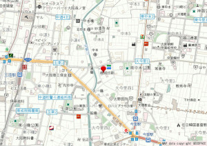 大阪市東成区大今里西、中古一戸建ての地図画像です