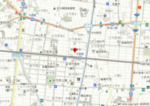 大阪市東成区大今里南、新築一戸建ての地図画像です