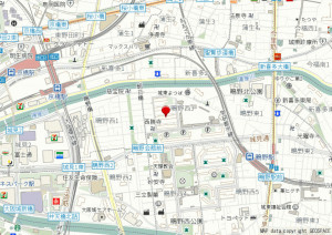 大阪市城東区鴫野西、マンションの地図画像です