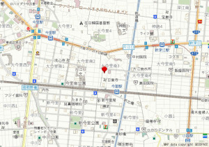 大阪市東成区大今里南、中古一戸建ての地図画像です