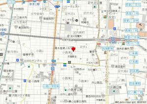 大阪市生野区小路東、中古一戸建ての地図画像です