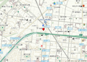 大阪市都島区大東町、マンションの地図画像です
