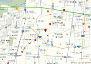 大阪市東成区大今里西、中古一戸建ての地図画像です