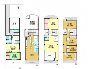 大阪市都島区御幸町、中古一戸建ての間取り画像です
