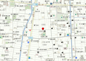 大阪市生野区田島、新築一戸建ての地図画像です